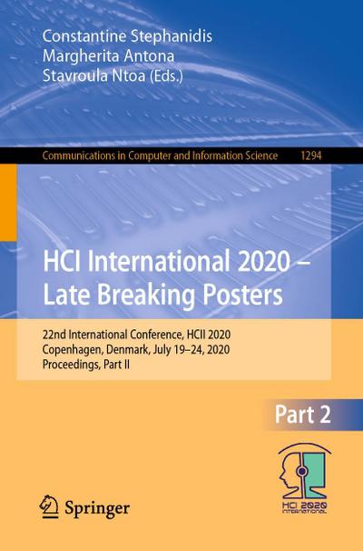 HCI International 2020 - Late Breaking Posters