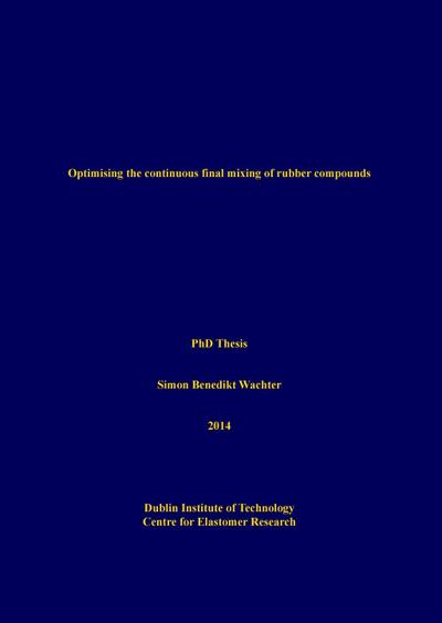 Optimising the continuous final mixing of rubber compounds