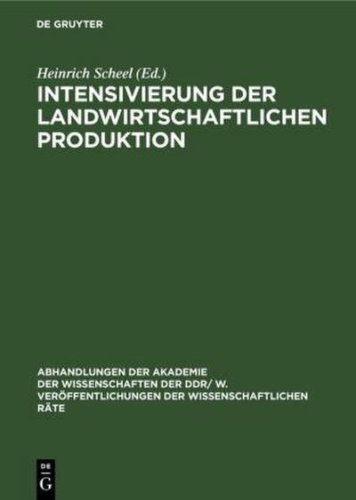 Intensivierung der landwirtschaftlichen Produktion