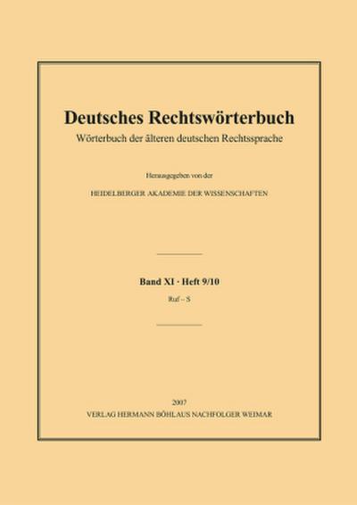 Deutsches Rechtswörterbuch Deutsches Rechtswörterbuch; .