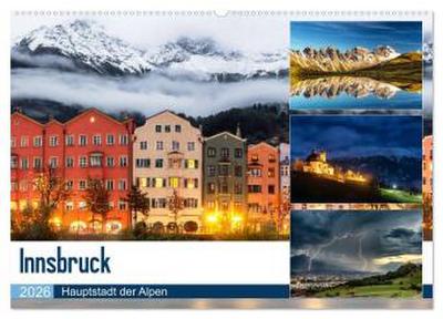Innsbruck - Hauptstadt der Alpen (Wandkalender 2026 DIN A2 quer), CALVENDO Monatskalender