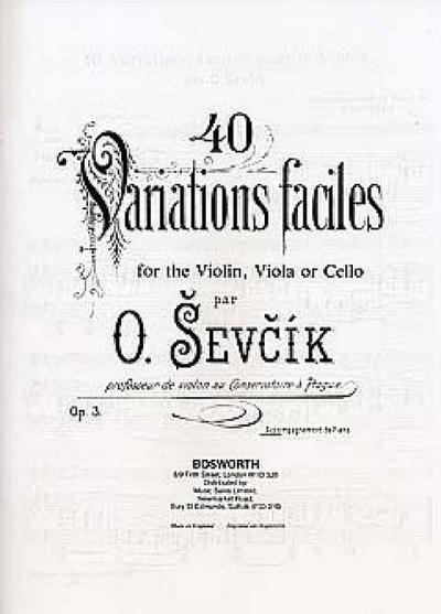 40 Variationen op.3 Klavierbegleitungzu Violine, Viola oder Violoncello