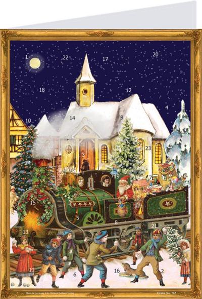 Postkarten-Adventskalender "Zug"