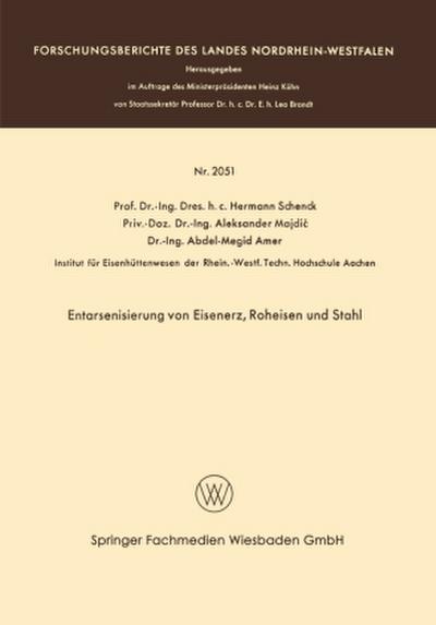Entarsenisierung von Eisenerz, Roheisen und Stahl