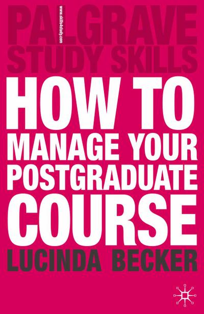 How to Manage your Postgraduate Course