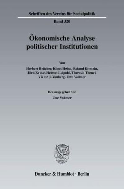 Ökonomische Analyse politischer Institutionen.