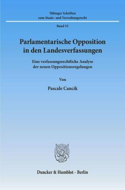 Parlamentarische Opposition in den Landesverfassungen.