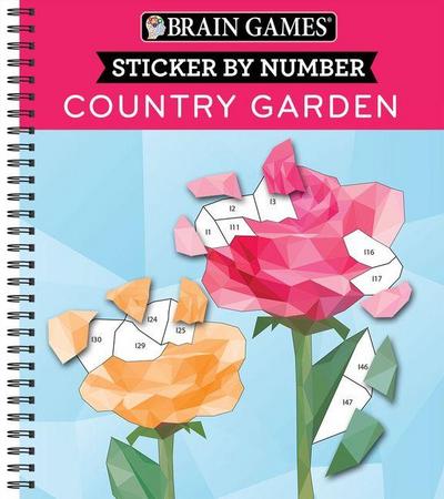 Brain Games - Sticker by Number: Country Garden (13 Images to Sticker)