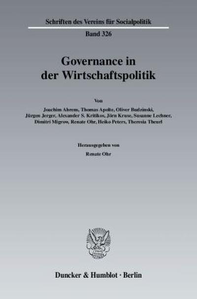 Governance in der Wirtschaftspolitik.
