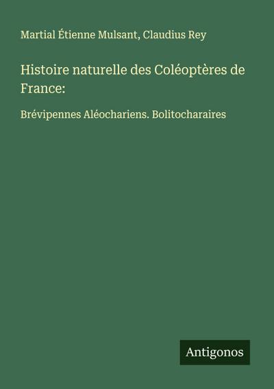 Histoire naturelle des Coléoptères de France: