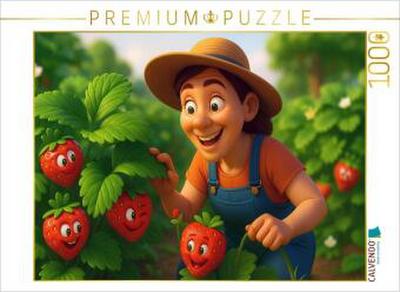 CALVENDO Puzzle Erdbeerwunder unter jedem Blatt | 1000 Teile Lege-Größe 64x48cm Foto-Puzzle für glückliche Stunden