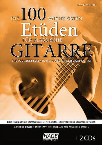 Die 100 wichtigsten Etüden (+2 CD's) :für klassische Gitarre