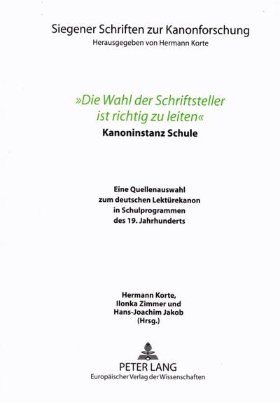 ’Die Wahl der Schriftsteller ist richtig zu leiten’