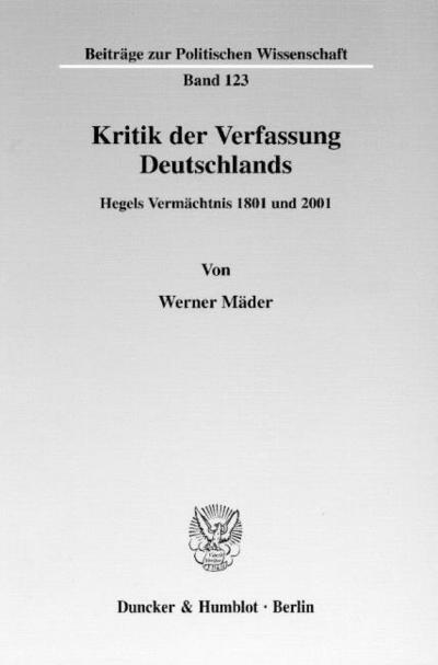 Kritik der Verfassung Deutschland