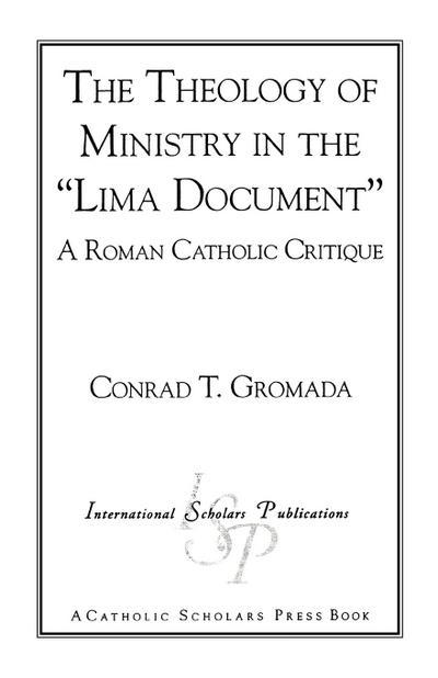The Theology of Ministry in the ’Lima Document’