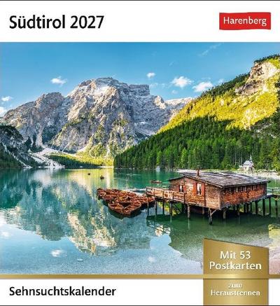 Südtirol Sehnsuchtskalender 2027 - Wochenkalender mit 53 Postkarten