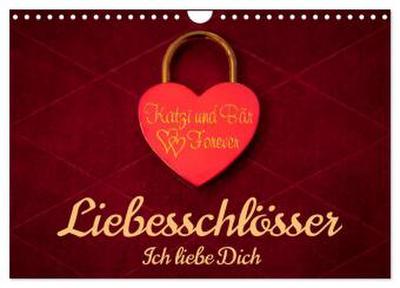Liebesschlösser, Ich liebe Dich (Wandkalender 2026 DIN A4 quer), CALVENDO Monatskalender