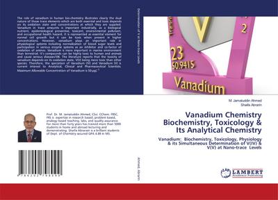 Vanadium Chemistry Biochemistry, Toxicology & Its Analytical Chemistry