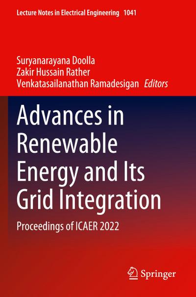 Advances in Renewable Energy and Its Grid Integration