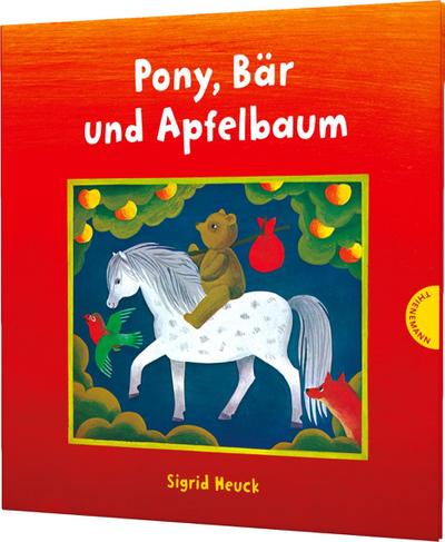 Pony, Bär und Apfelbaum
