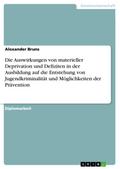 Die Auswirkungen von materieller Deprivation und Defiziten in der Ausbildung auf die Entstehung von Jugendkriminalität und Möglichkeiten der Prävention