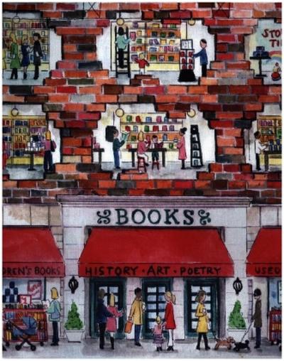 Michael Storrings A Day at the Bookstore Reusable Shopping Bag