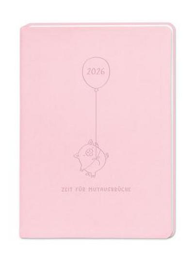 Terminplaner Lederlook 2026 Rosa