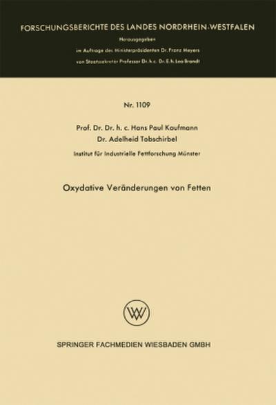 Oxydative Veränderungen von Fetten