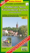 Radwander- und Wanderkarte Feldberger Seen, Fürstenberg, Lychen und Umgebung