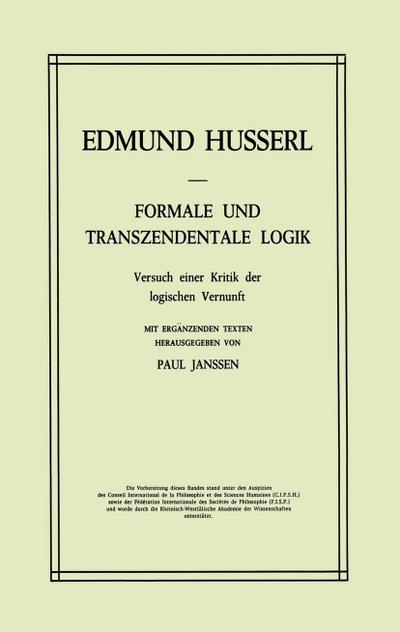 Formale und Transzendentale Logik