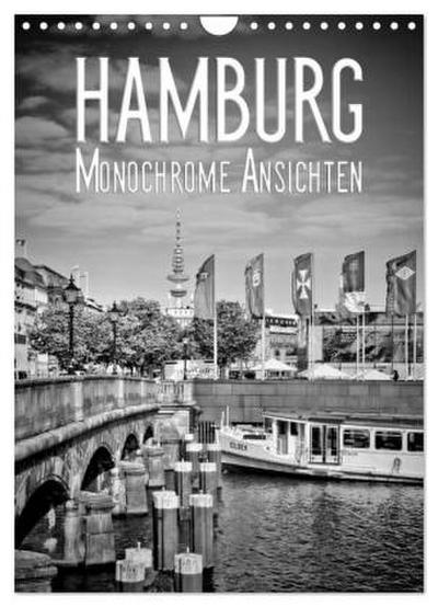 HAMBURG Monochrome Ansichten (Wandkalender 2026 DIN A4 hoch), CALVENDO Monatskalender