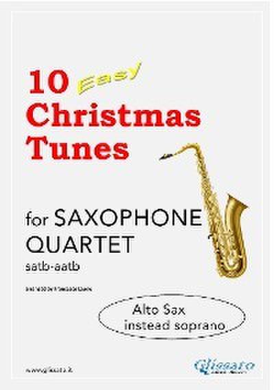Eb Alto Saxophone (instead Soprano) part of "10 Easy Christmas Tunes" for Sax Quartet