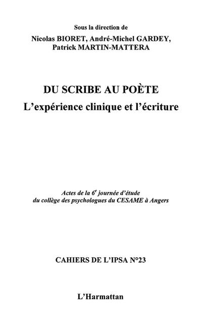 Du Scribe au poete