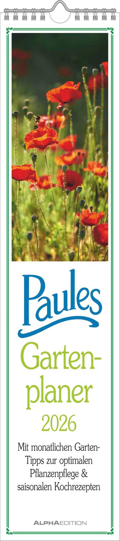 Paules Gartenplaner 2026 - Streifenplaner - Wandplaner - Küchen-Kalender - 11,3x49,5