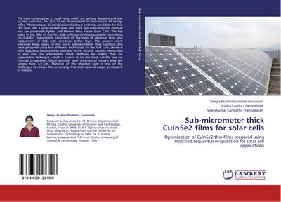 Sub-micrometer thick CuInSe2 films for solar cells