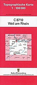 Weil am Rhein (N) (Topographische Karten 1:100000 (TK 100) Baden-Württemberg (amtlich) / Normalausgabe (N): Grundriss, Gewässer, Höhenlinien, ... mit Strassenaufdruck wie Ausgabe (N))