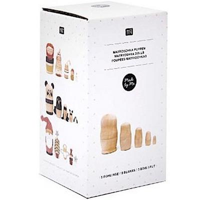 Rico Design Set mit 5 Russische Holzpuppen Matroschka
