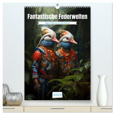 Fantastische Federwelten (hochwertiger Premium Wandkalender 2025 DIN A2 hoch), Kunstdruck in Hochglanz