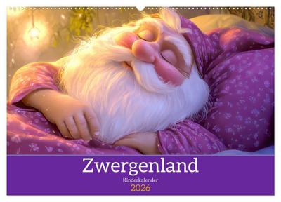 Zwergenland - Kinderkalender (Wandkalender 2026 DIN A2 quer), CALVENDO Monatskalender
