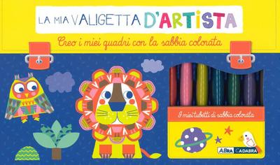 Creo i miei quadri con sabbie colorate. La mia valigetta d’artista