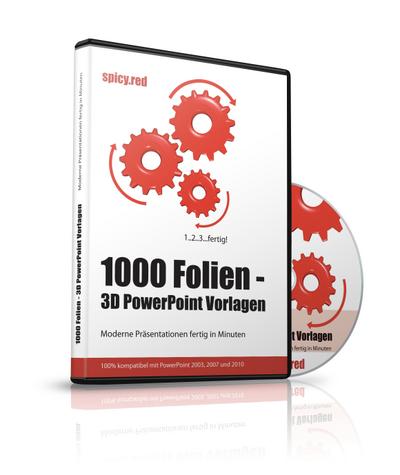 1000 Folien, 3D PowerPoint Vorlagen, Farbe: spicy.red (2017), 1 CD-ROM
