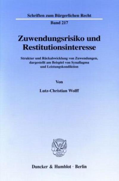 Zuwendungsrisiko und Restitutionsinteresse.