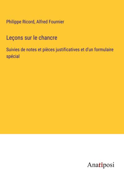 Leçons sur le chancre