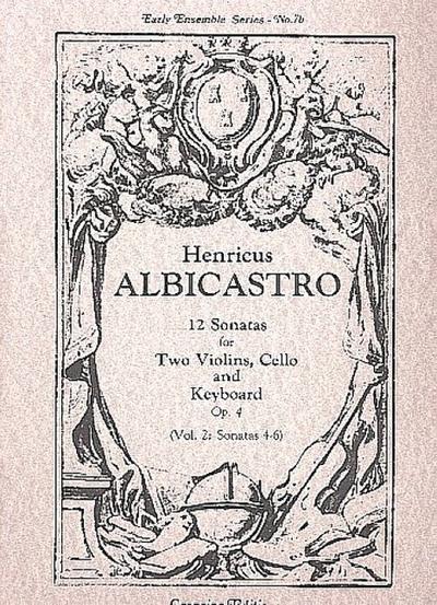 12 Sonatas op.4 vol.2 (nos.4-6)for 2 violins, violoncello and keyboard