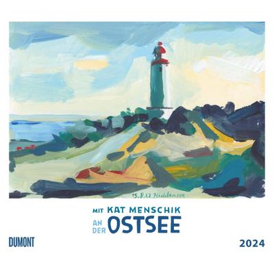 Mit Kat Menschik an der Ostsee 2024 - Kunstkalender - Spiralbindung - Format 38 x 35,5 cm