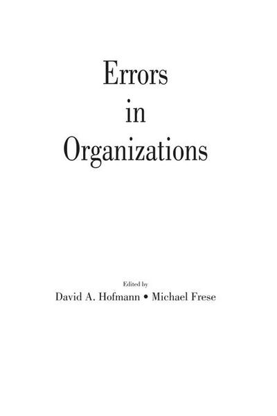 Errors in Organizations