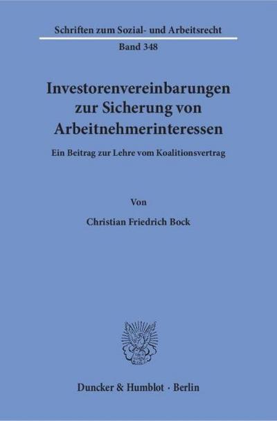 Investorenvereinbarungen zur Sicherung von Arbeitnehmerinteressen.