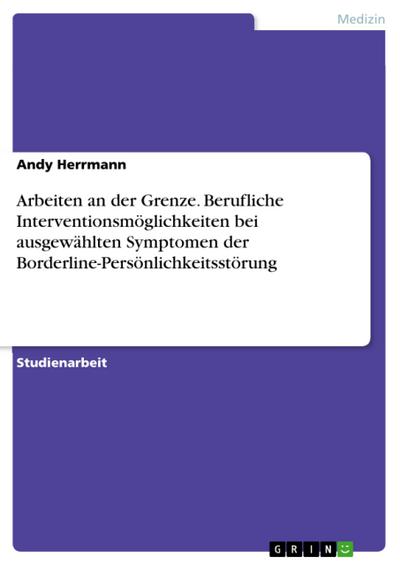 Arbeiten an der Grenze. Berufliche Interventionsmöglichkeiten bei ausgewählten Symptomen der Borderline-Persönlichkeitsstörung