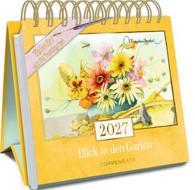 Kalender mit 53 Postkarten 2027 - Blick in den Garten