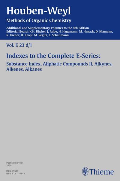 Houben-Weyl Methods of Organic Chemistry Vol. E 23d/1, 4th Edition Supplement